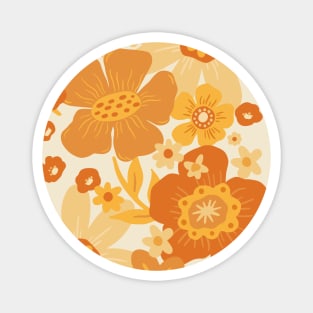 Groovy 60s Floral Party - Cream Magnet